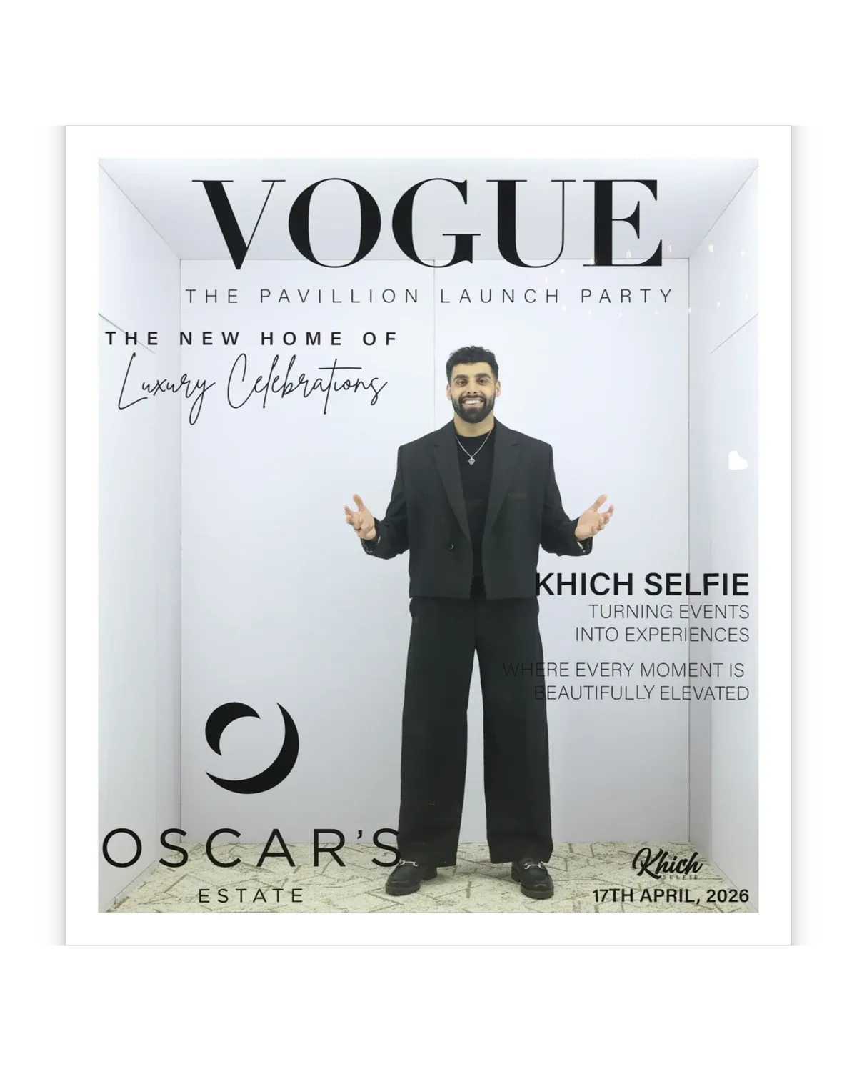 A Vogue Booth magazine cover print by Khich Selfie for The Pavilion launch party at Oscar’s Estate